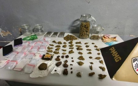 PM apreende grande quantidade de drogas e prende três suspeitos no bairro Lagoa Grande, em Patos de Minas
