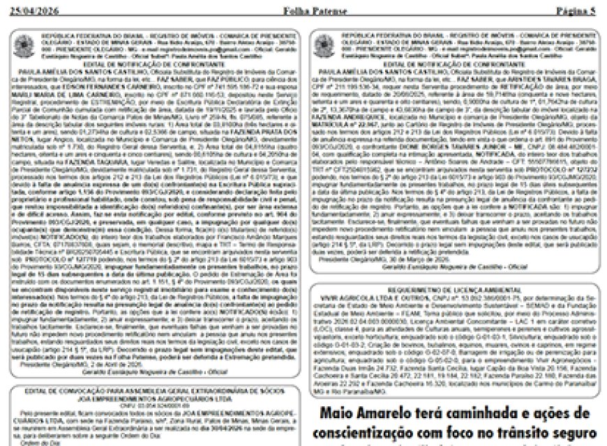 Folha Patense 1705 (250426) pagina 5 - Publicidade Legal
