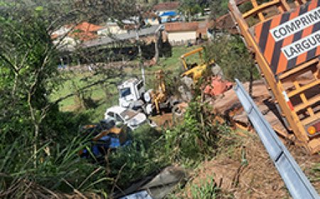Cegonheiro perde freio na MGC-354 e acidente envolve cinco veículos em frente ao Pesque e Pague São Gabriel