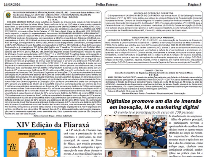 Folha Patense 1708 (160526) pagina 5 - Publicidade  Legal