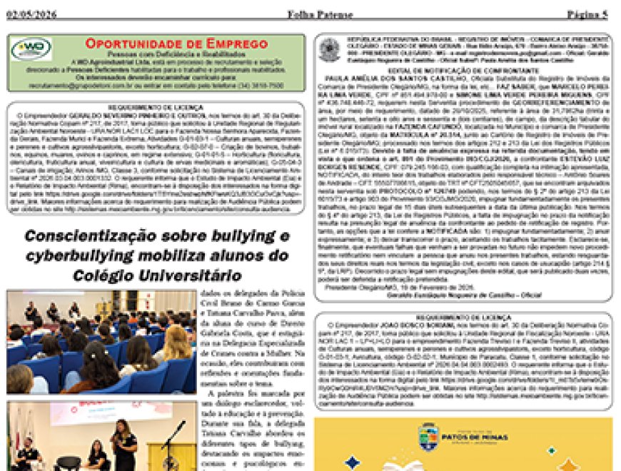 Folha Patense 1706 (020526) pagina 5 - Publicidade Legal
