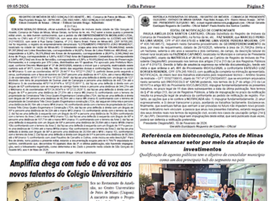 Folha  Patense 1707 (090526) pagina 5 - Publicidade Legal
