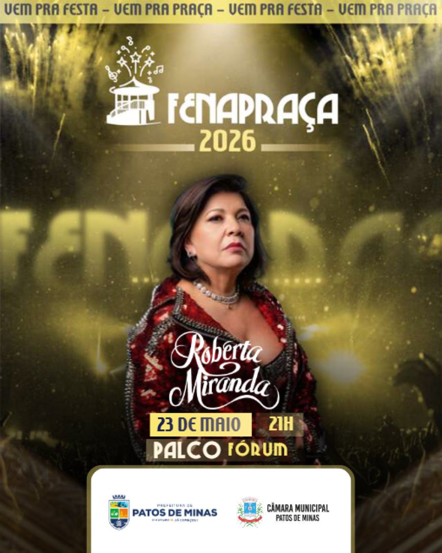 Roberta Miranda se apresenta hoje, sábado (23/5), às 21h, na Fenapraça 2026