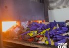 PCMG realiza a incineração de cerca de uma tonelada de drogas apreendidas em Patos de Minas.
