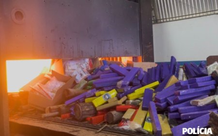 PCMG realiza a incineração de cerca de uma tonelada de drogas apreendidas em Patos de Minas.