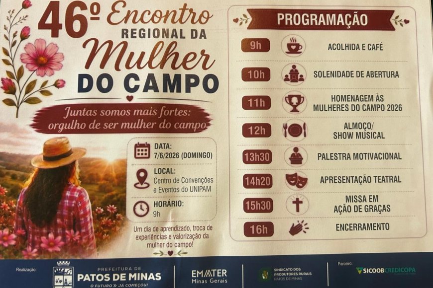 Encontro da Mulher do Campo será dia 7 de junho